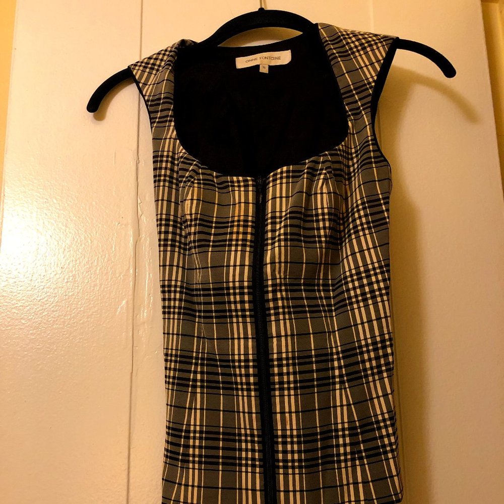 Black Plaid Anne Fontaine vest